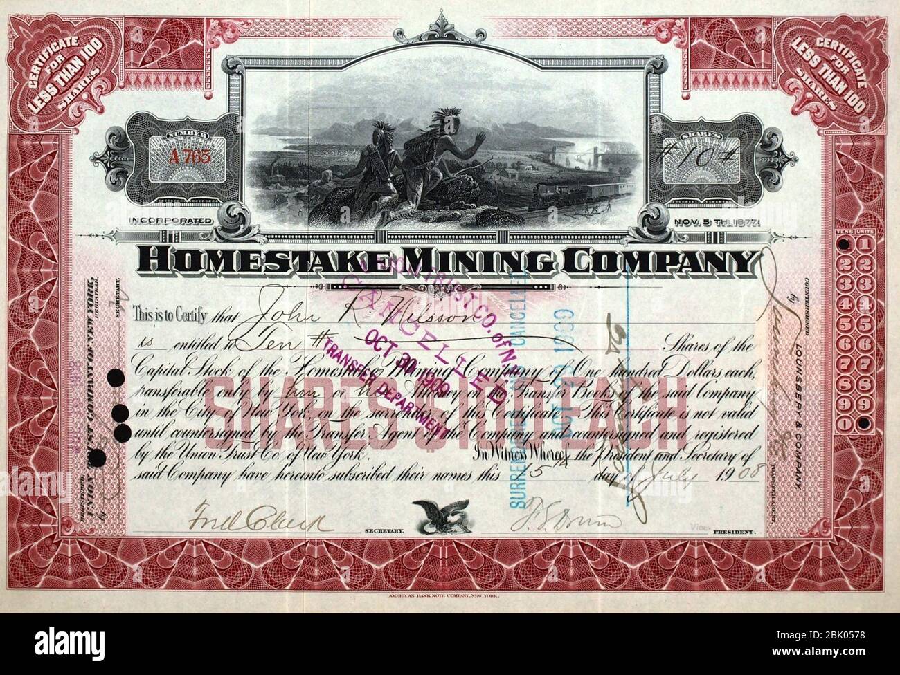 Homestake Mining 1908. Stock Photo