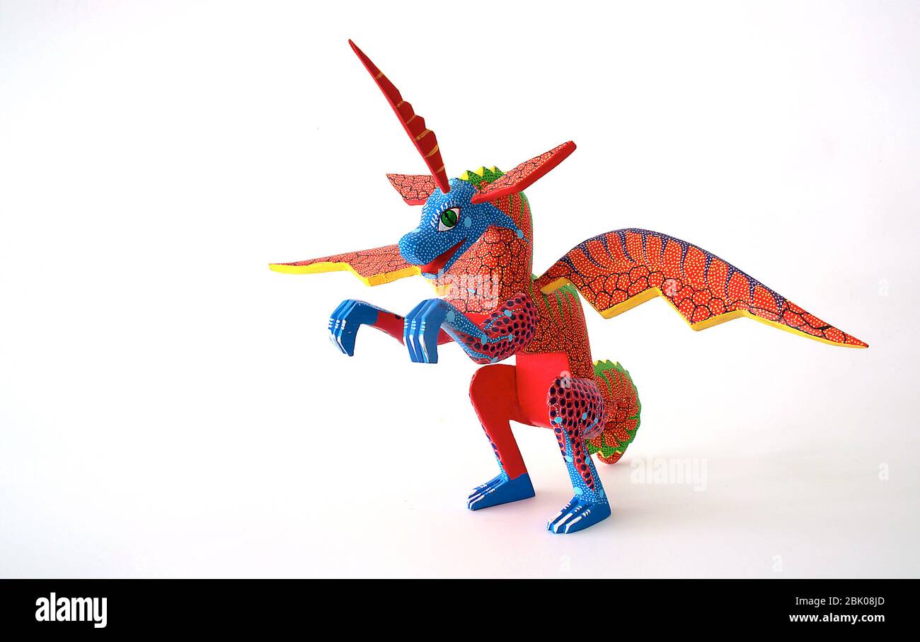 Alebrije Statuette of dragon, Mexico Stock Photo