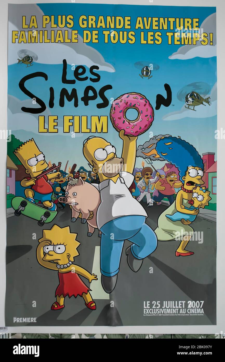 The Simpsons movie French-language poster Stock Photo