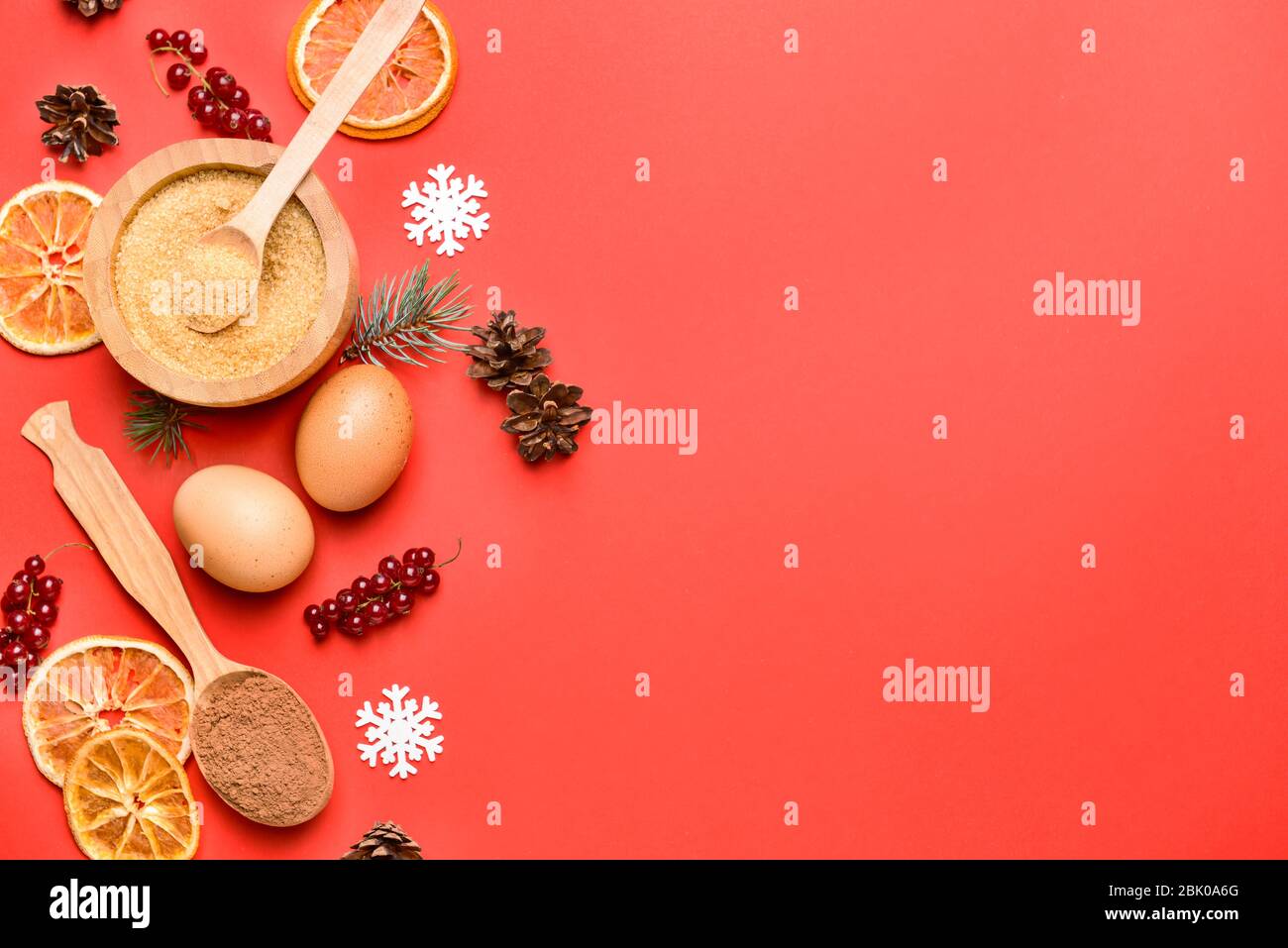 Ingredients for Christmas pie on color background Stock Photo - Alamy