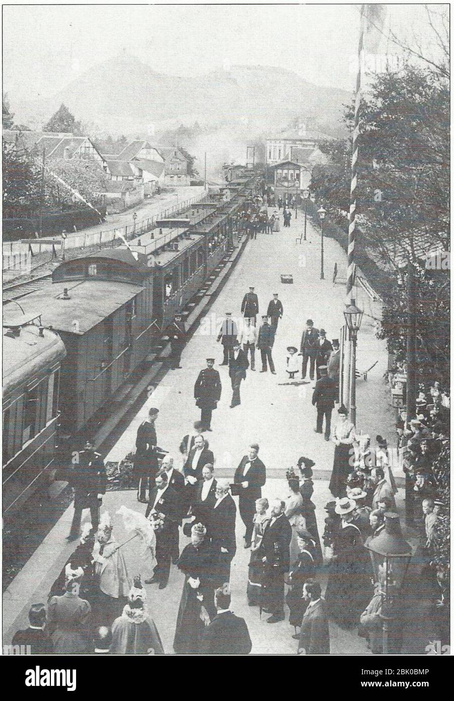 Honnef Bahnhof schwedisches Königspaar 1901. Stock Photo