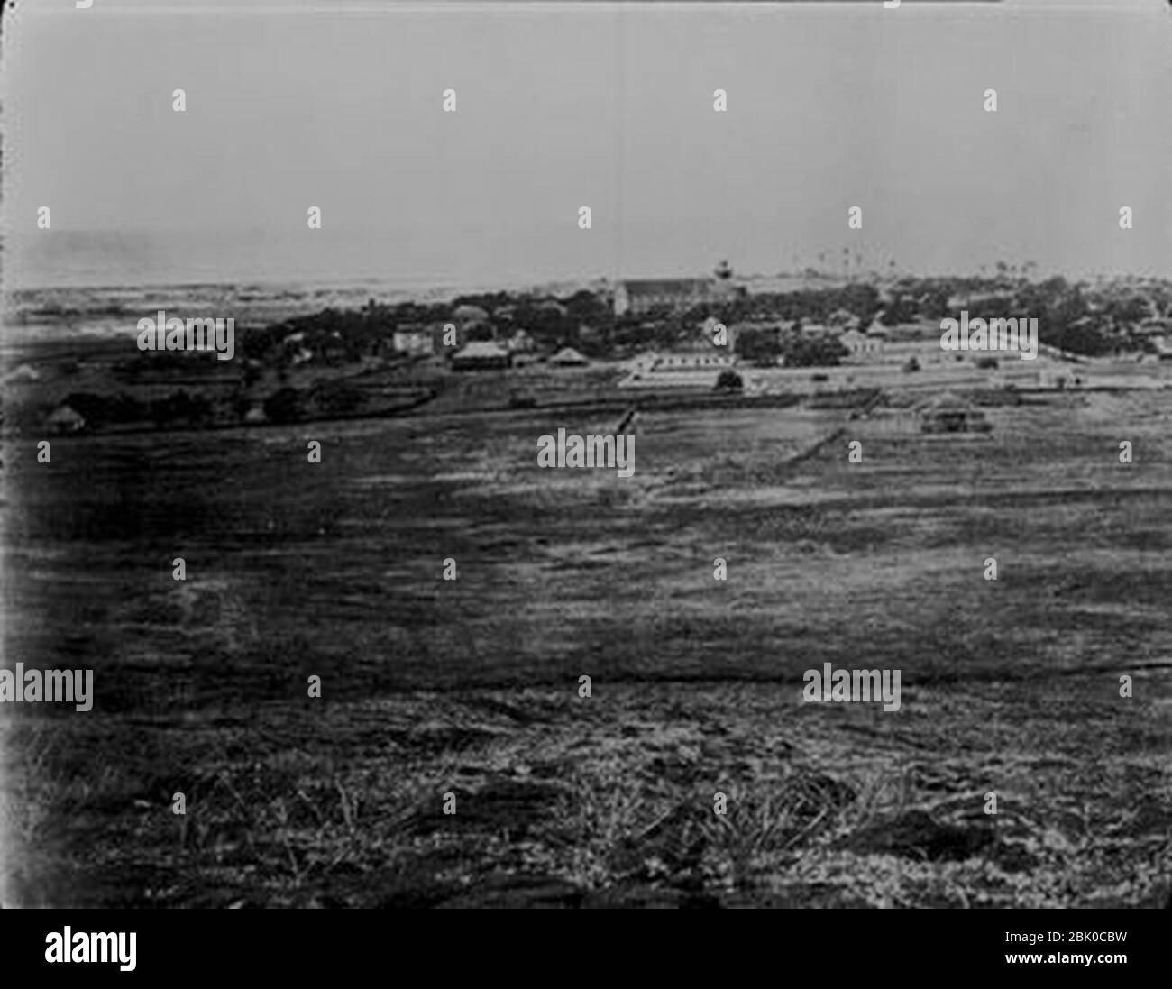 Honolulu circa 1860–1861. Looking toward Kawaiahao Church from Punchbowl area (2). Stock Photo