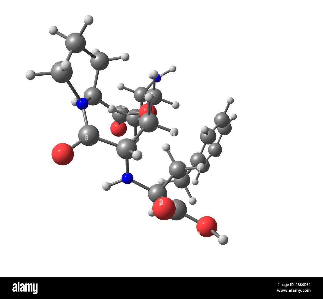 Lisinopril is a drug of the angiotensin-converting enzyme (ACE) inhibitor class used primarily in treatment of hypertension, congestive heart failure, Stock Photo