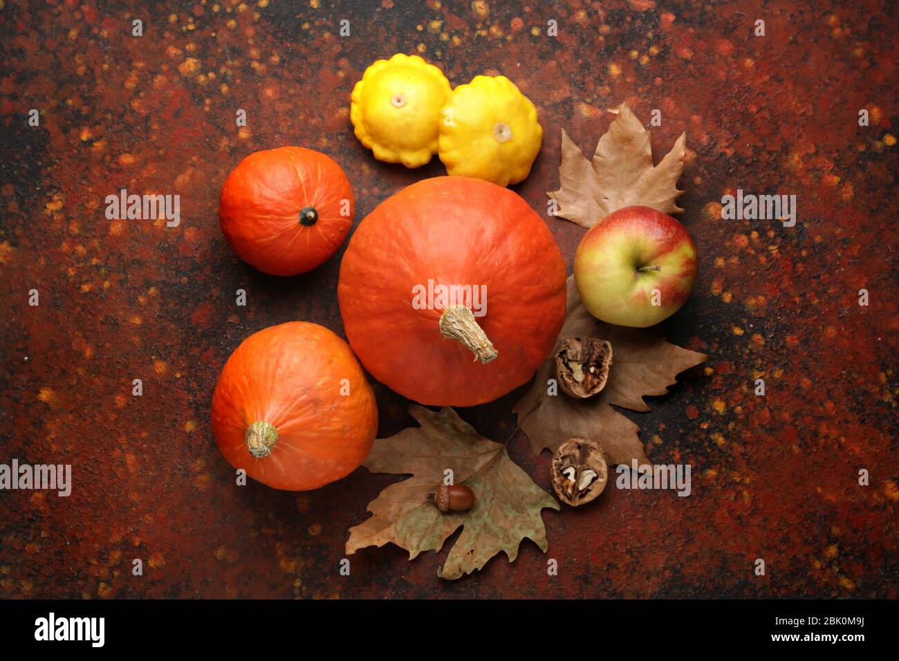 Autumn composition with fresh pumpkins on color background Stock Photo - Alamy