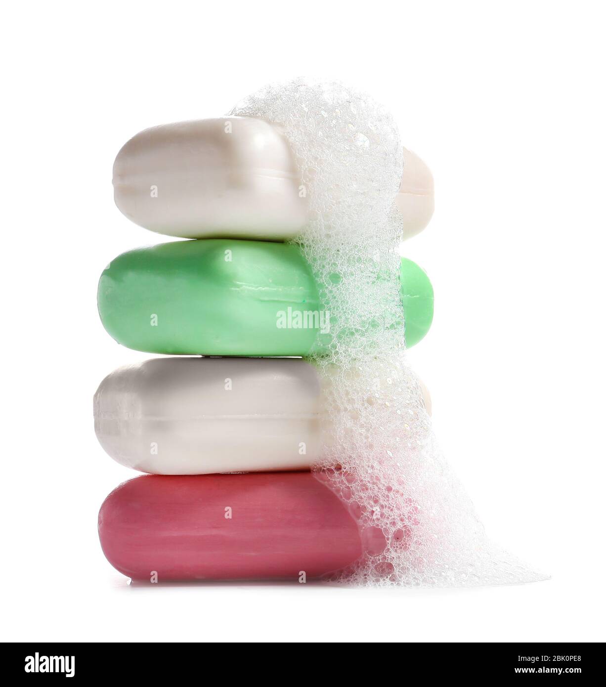 Stack of soap bars on white background Stock Photo - Alamy