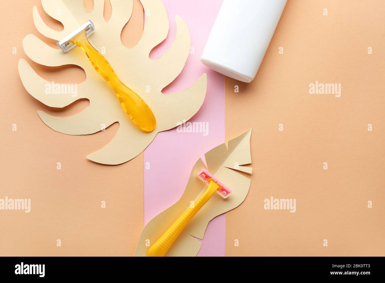 Color Changing Background Razor Razors for hair removal on color background Stock Photo - Alamy