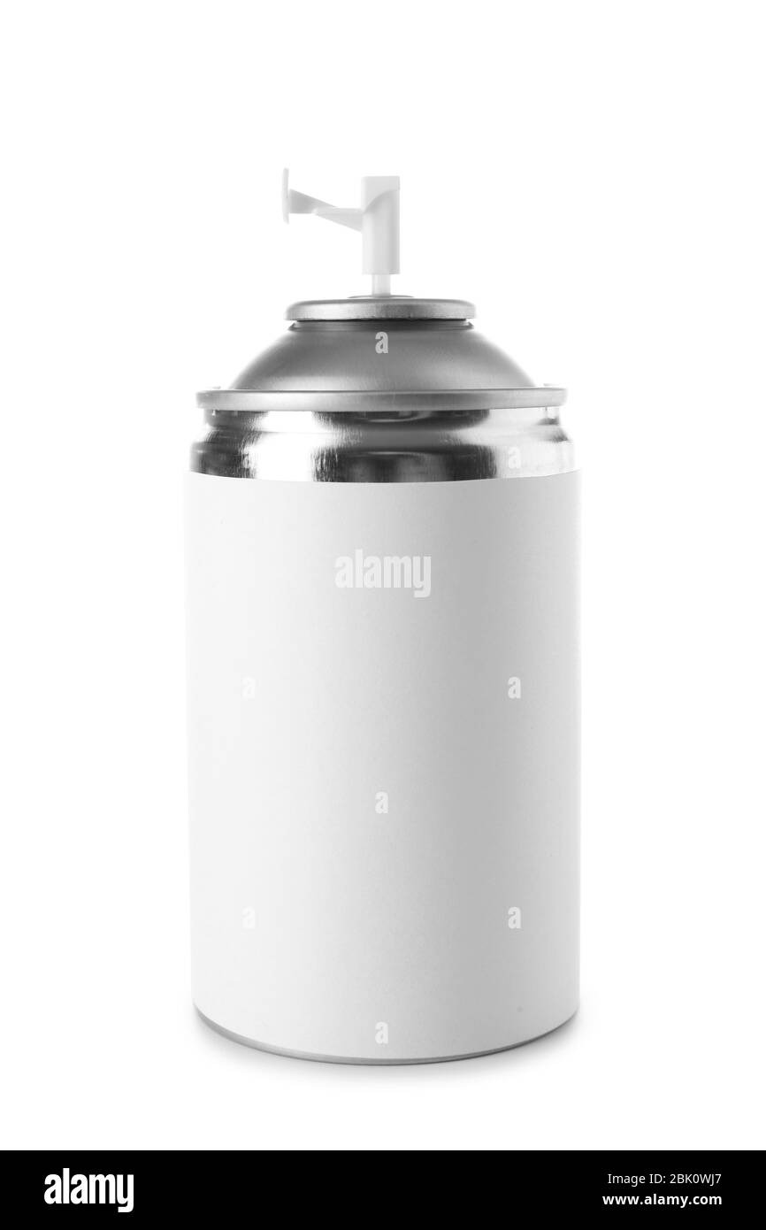 Bottle of air freshener on white background Stock Photo Alamy