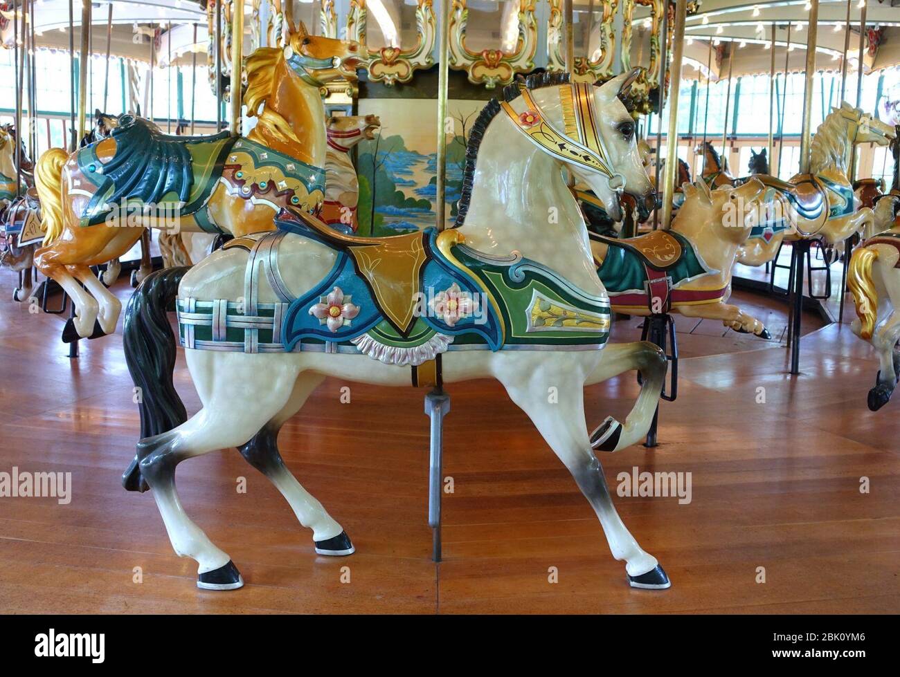 Horse - Dentzel Carousel, San Francisco Zoo - San Francisco, CA Stock Photo