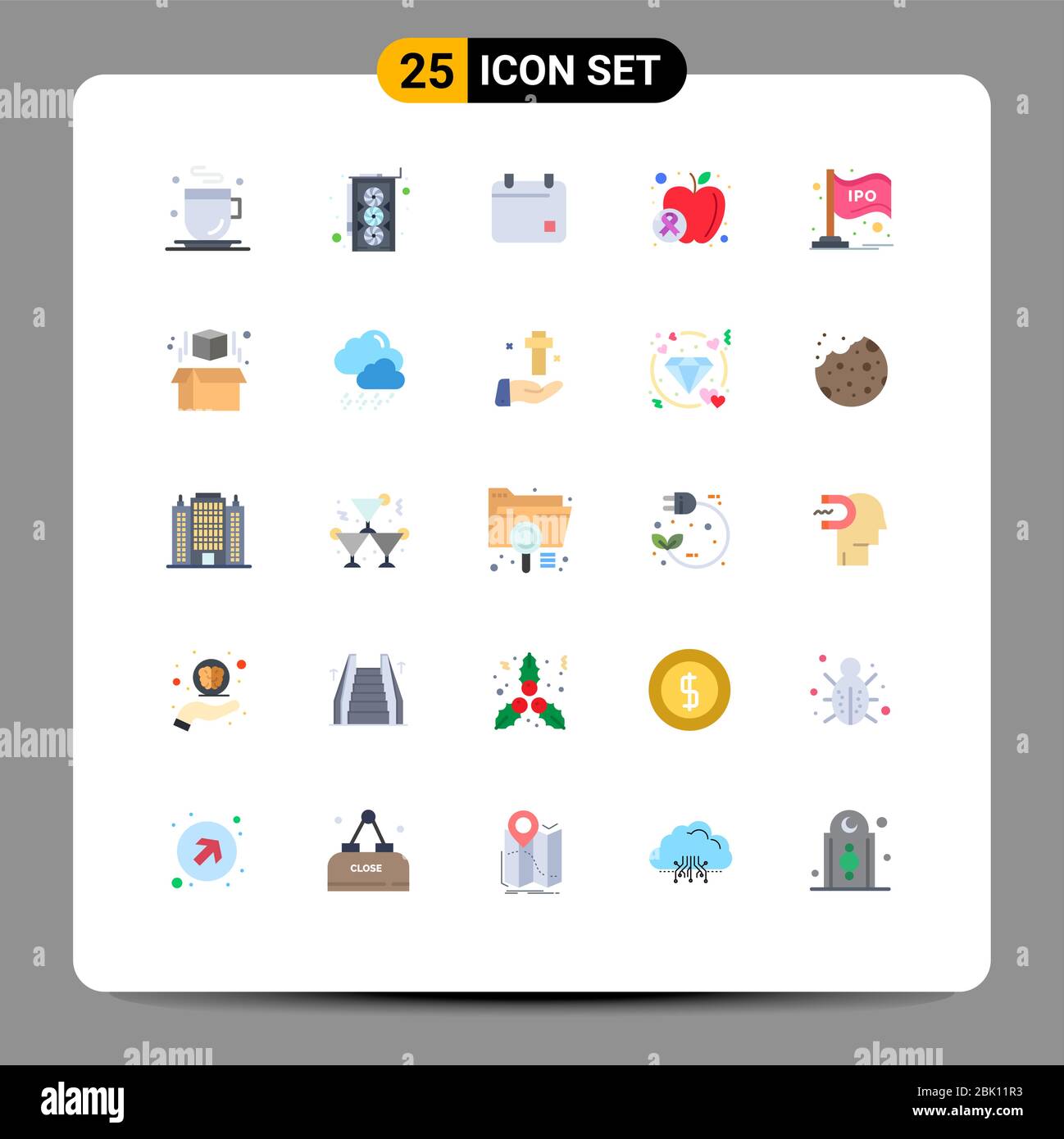 Stock Vector Icon Pack of 25 Line Signs and Symbols for bar, market ...