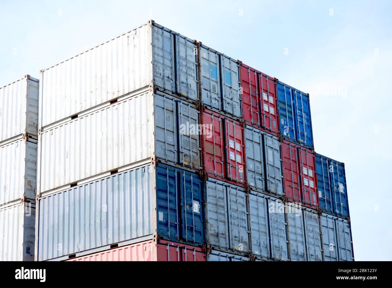 Container Stack Import And Export Perspective Stock Photo - Alamy