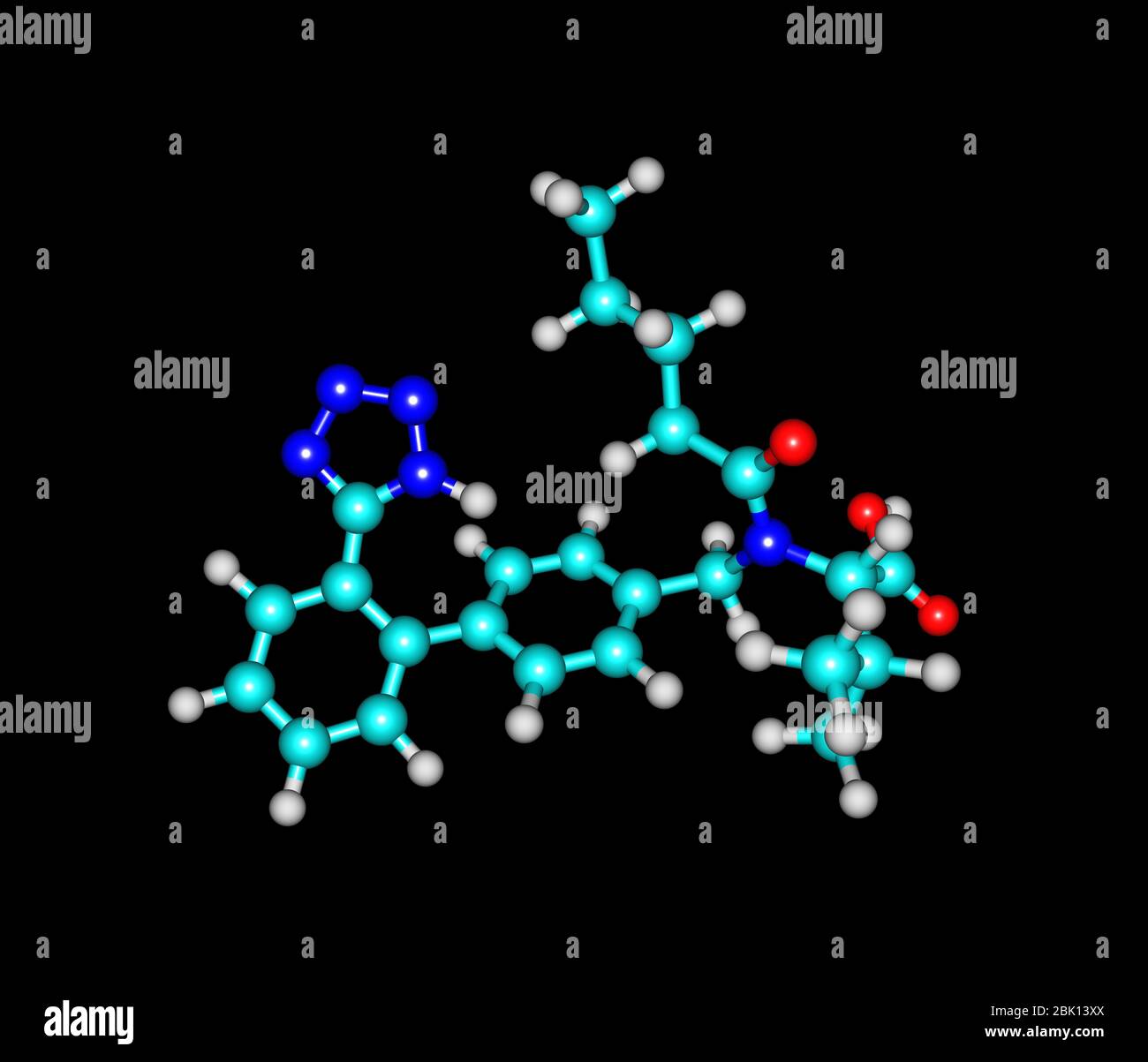 Valsartan (Diovan) is an angiotensin II receptor antagonist (more commonly called an ARB, or angiotensin receptor blocker) Stock Photo