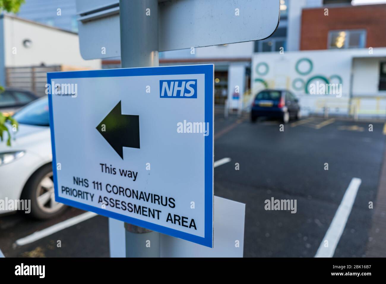 HEREFORD, UNITED KINGDOM APRIL 30, 2020 A sign giving directions o