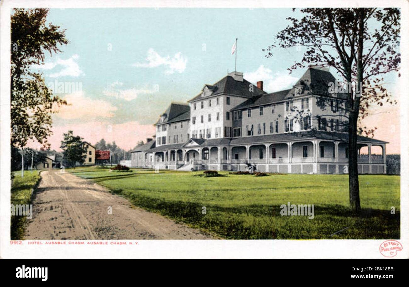 Hotel Ausable Chasm Stock Photo Alamy