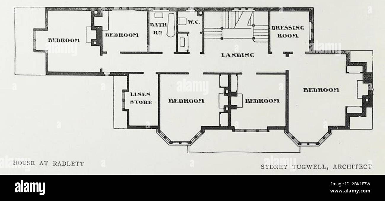 House at Radlett (first floor plan Stock Photo Alamy
