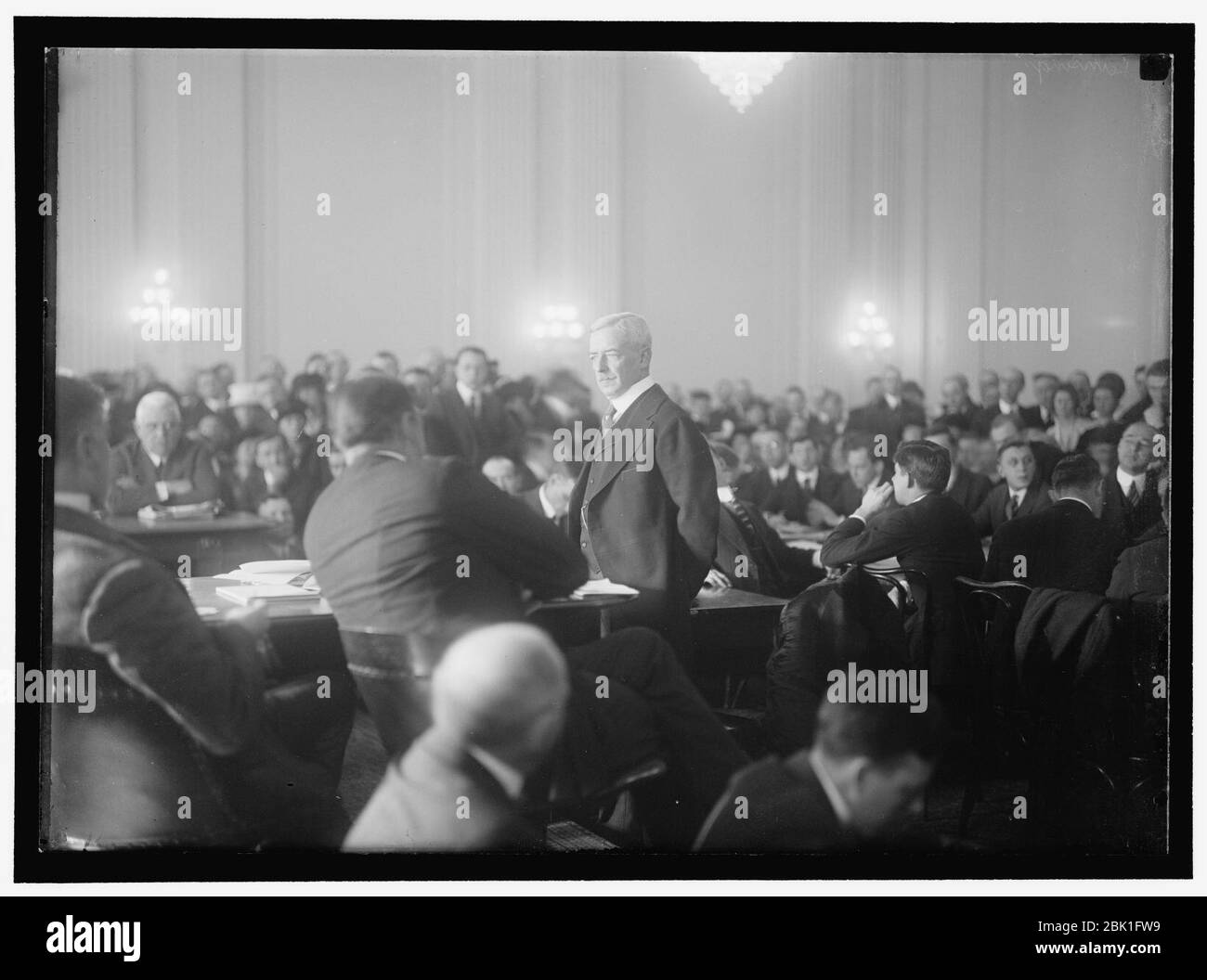 HOUSE OF REPRESENTATIVES COMMITTEES. COMMITTEE TO INVESTIGATE THE ALLEGED DIVULGENCE OF PRESIDENT'S NOTE TO BELIGERENT POWERS, POPULARLY CALLED 'LEAK HEARINGS.' LANSING TESTIFYING; FOSTER OF Stock Photo