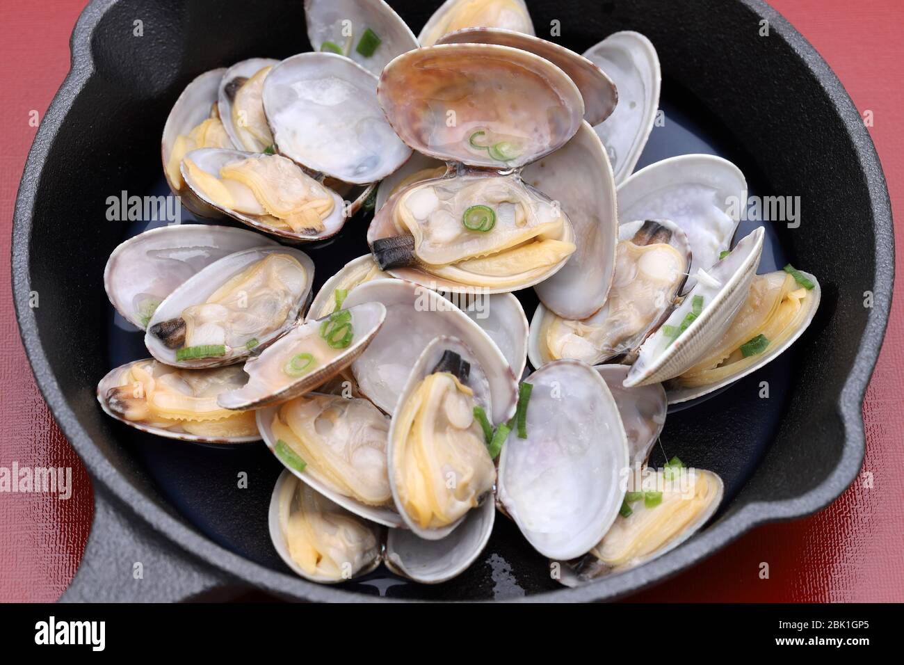 Japanese traditional cuisine, Sake steamed clams, Sakamushi, on table