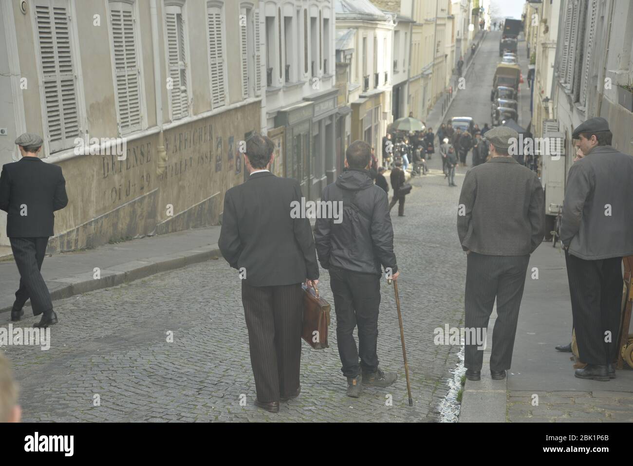 1940's street scene in Paris, pasakdek Stock Photo