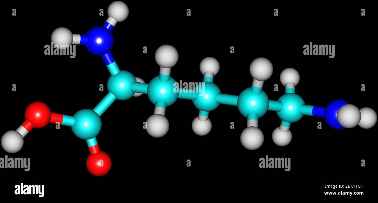 Lysine (Lys) is an amino acid with the chemical formula HO2CCH(NH2)(CH2