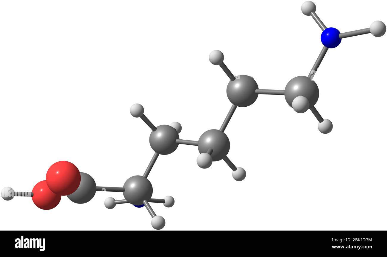 Lysine (Lys) is an amino acid with the chemical formula HO2CCH(NH2)(CH2