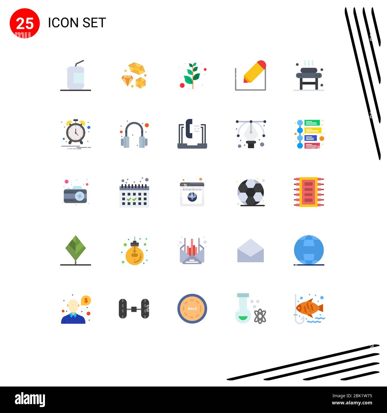 Set Of 25 Commercial Flat Colors Pack For Massage School Wedding Text Pencil Editable Vector Design Elements Stock Vector Image Art Alamy