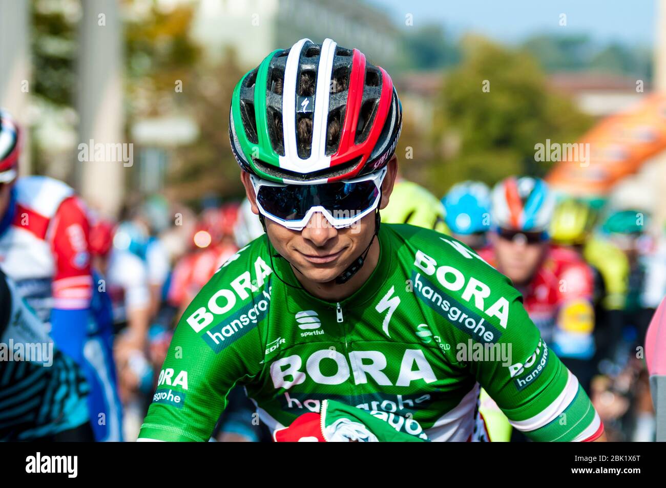 davide formolo (ita) (bora-hansgrohe) italian champion 2019 during Giro di Lombardia 2019, , bergamo-como, Italy, 12 Oct 2019 Stock Photo
