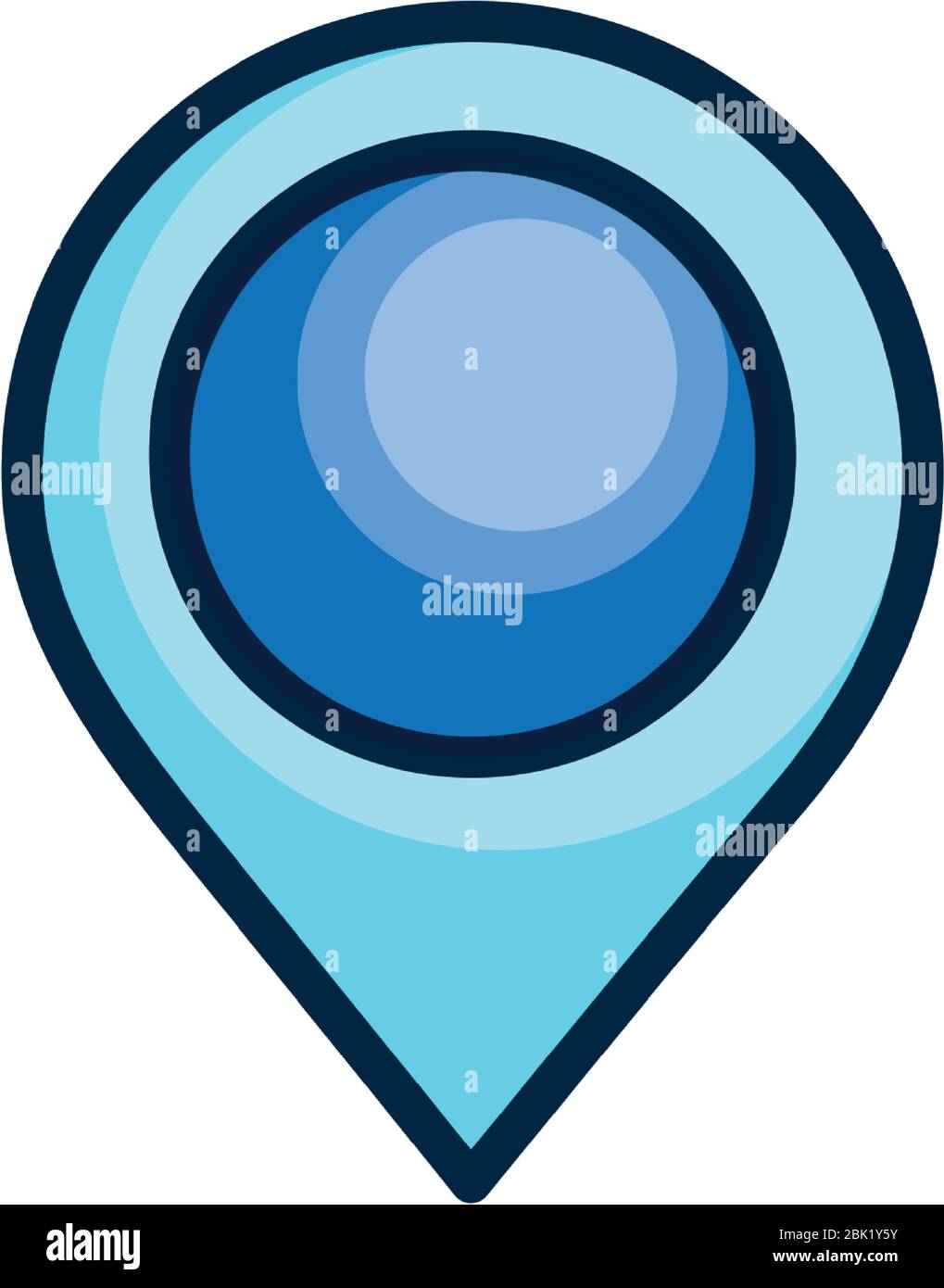 user interface concept, location pin icon over white background, line ...