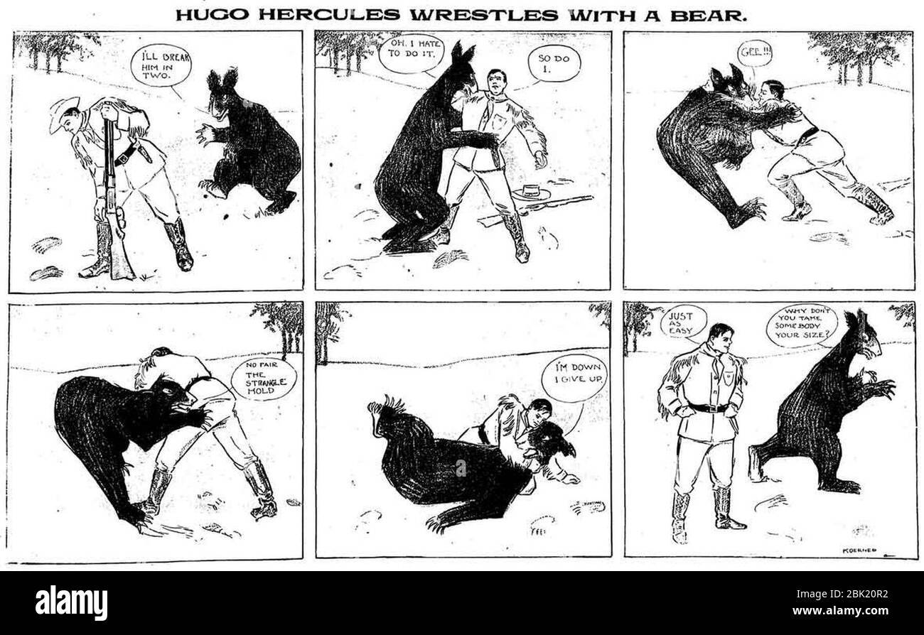 Hugo Hercules Wrestles with a Bear Stock Photo Alamy