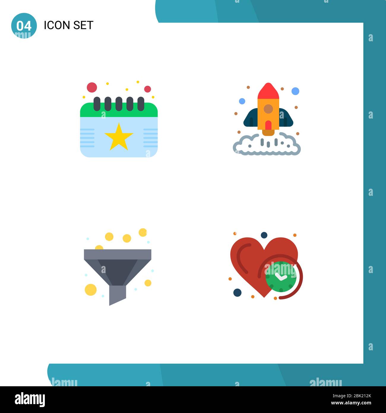 Mobile Interface Flat Icon Set Of 4 Pictograms Of Calendar Filter Date Marketing Sort Editable Vector Design Elements Stock Vector Image Art Alamy