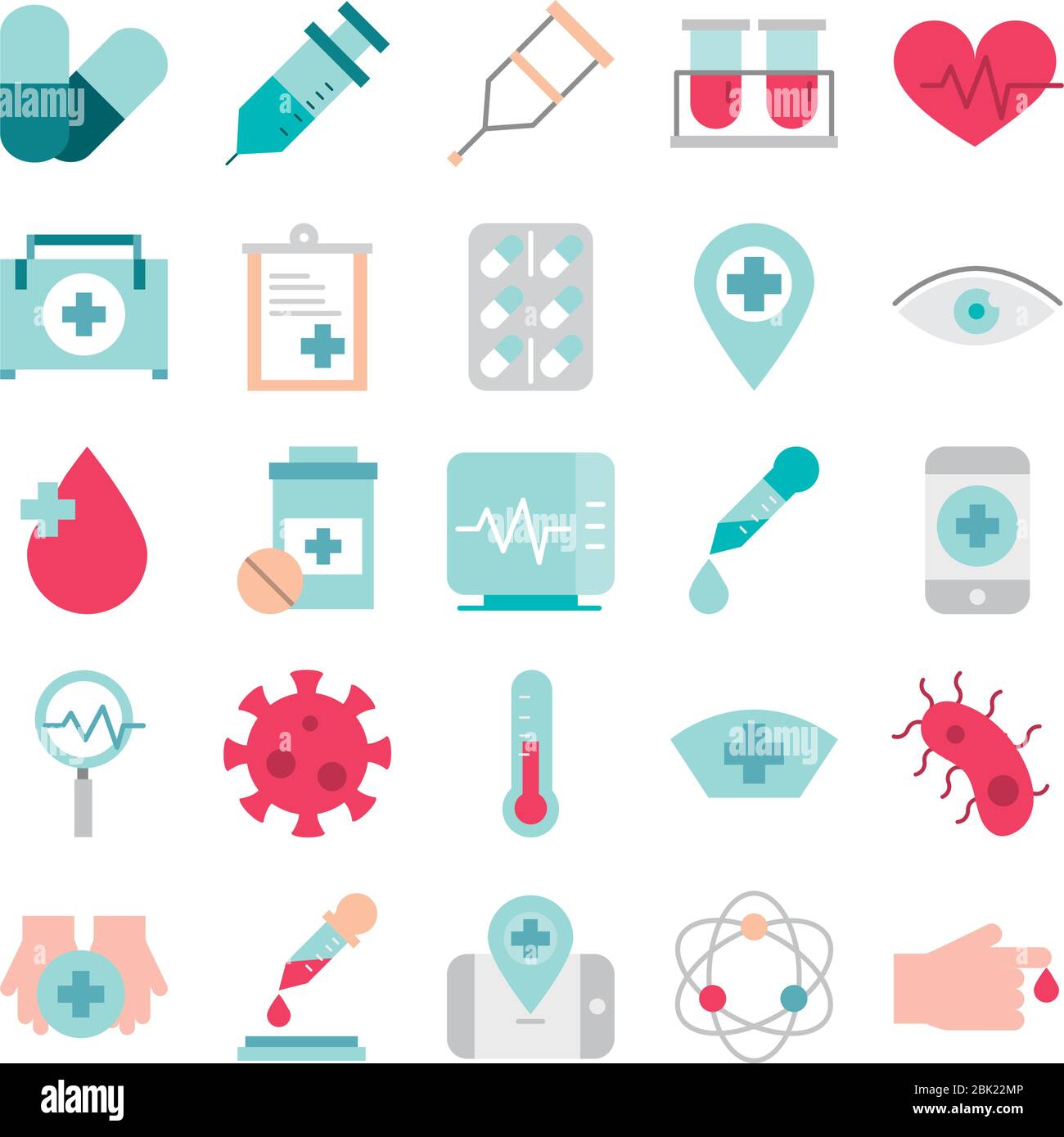 medical health care equipment assistance support icons set vector ...