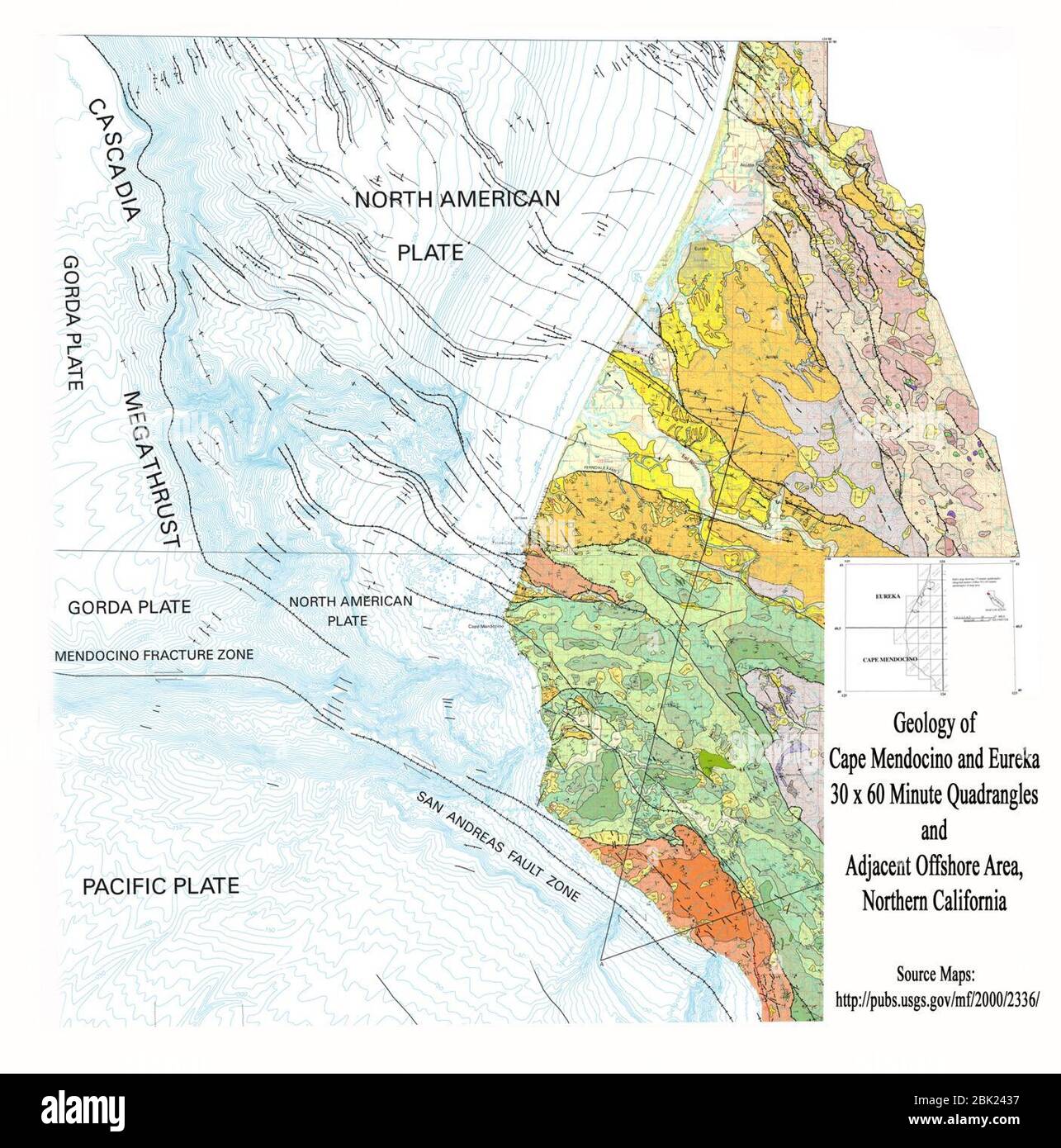 Humboldt County Geology Map USGS Stock Photo Alamy