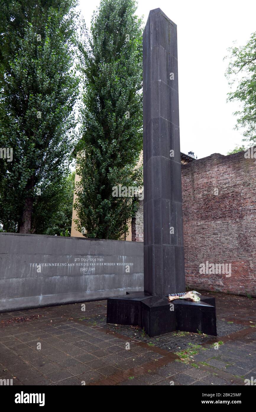 National Holocaust Memorial in the Hollandsche Schouburg, a former Theatre used by the Nazi occupiers as a Deportation Centre for Jews during WWII Stock Photo