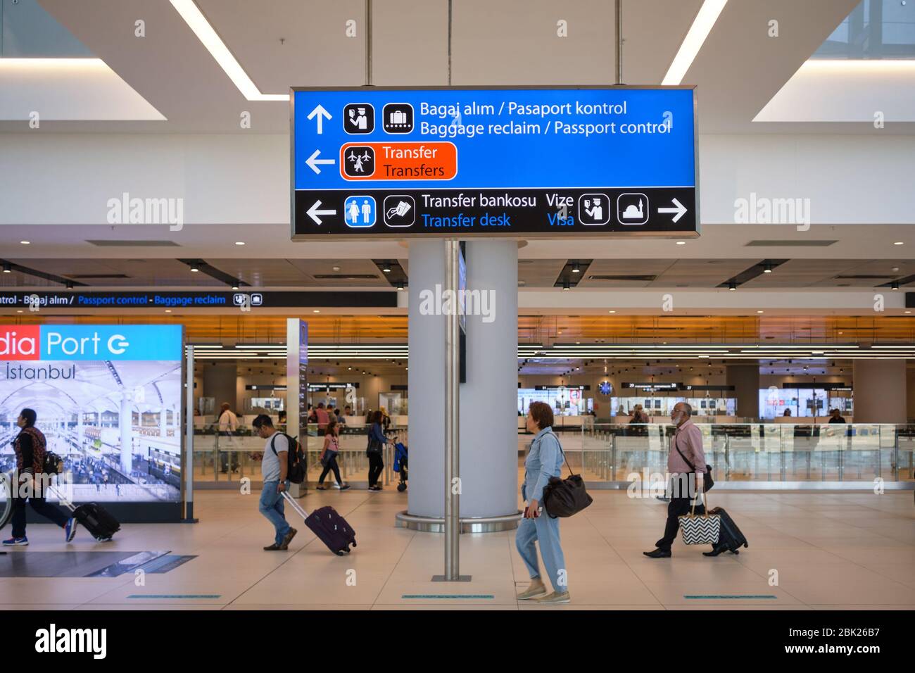 Istanbul / Turkey - September 14, 2019: Transit zone at the new Istanbul Airport, Istanbul Havalimani, Turkey Stock Photo