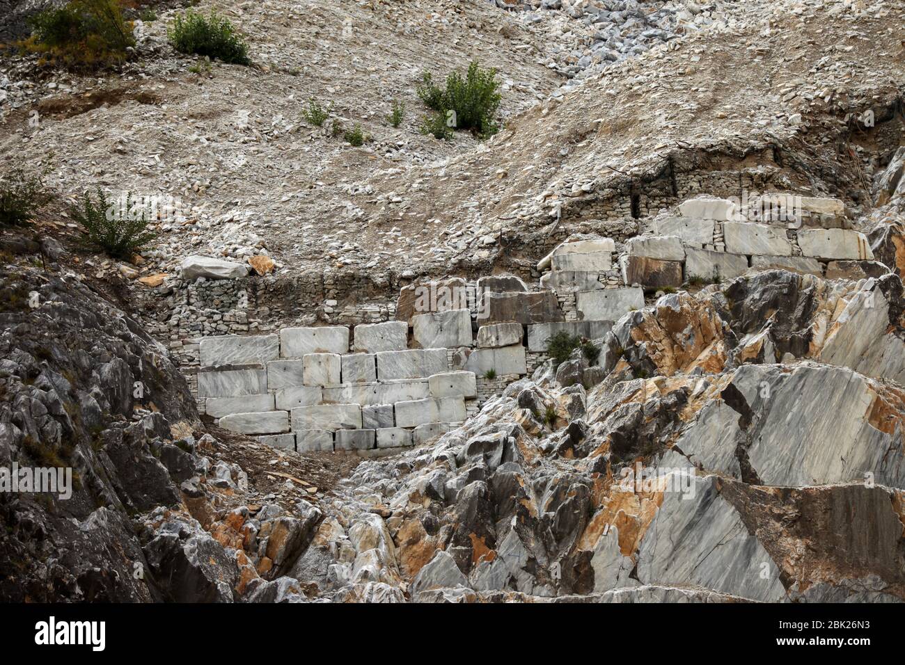 The Marble Quarries Apuan Alps , Carrara, Tuscany, Italy Stock Photo
