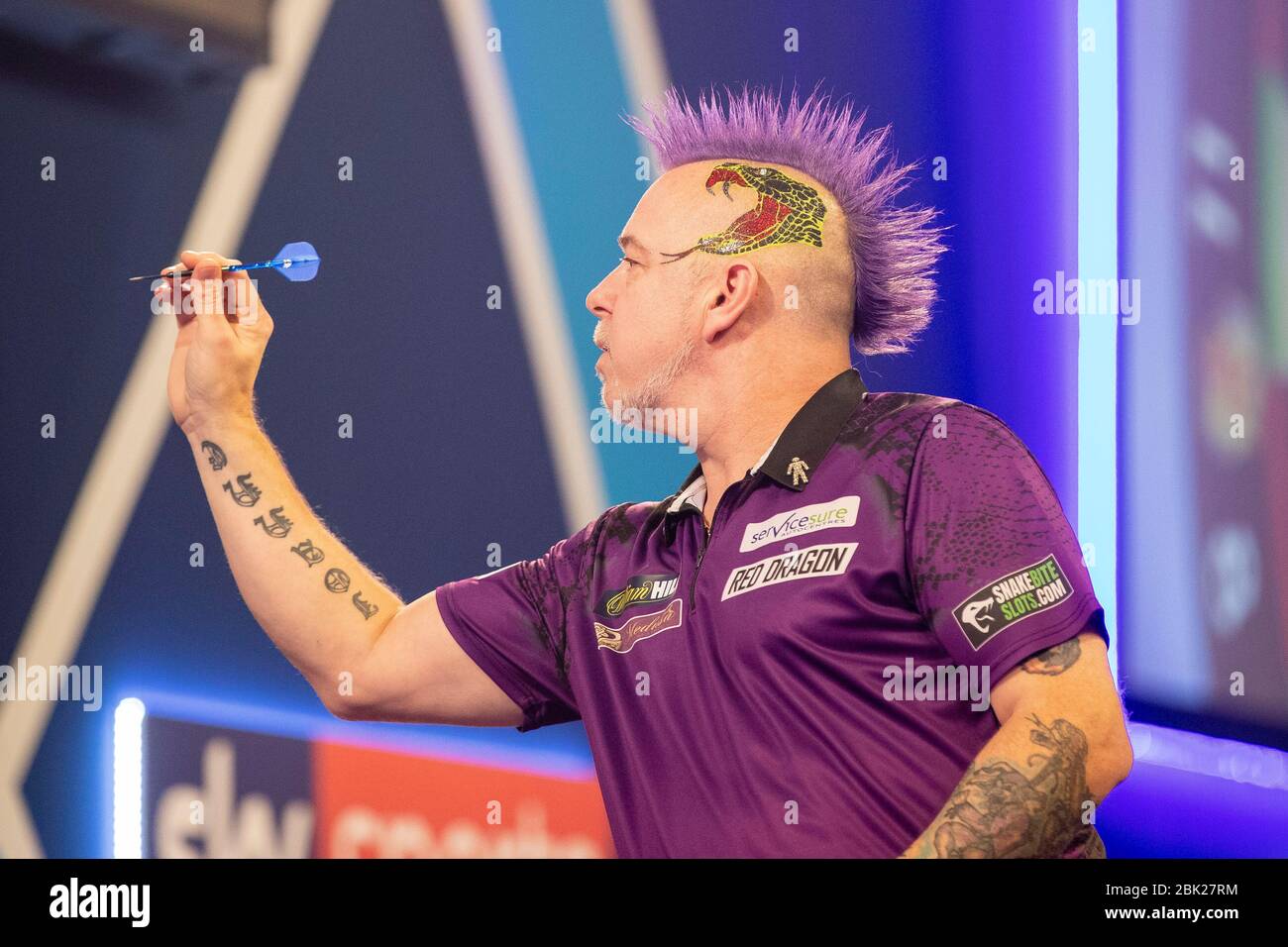01-01-2020 Peter Wright wins the PDC World Championship 2020 in Alexandra Palace against Michael van Gerwen Stock Photo