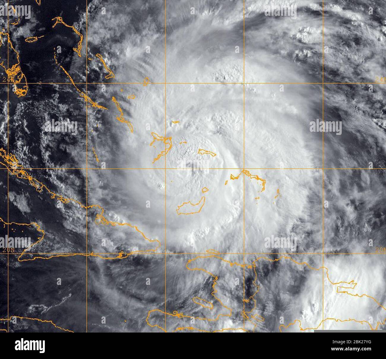 Hurricane Irene (2011) - satellite image 2011-08-24. Stock Photo