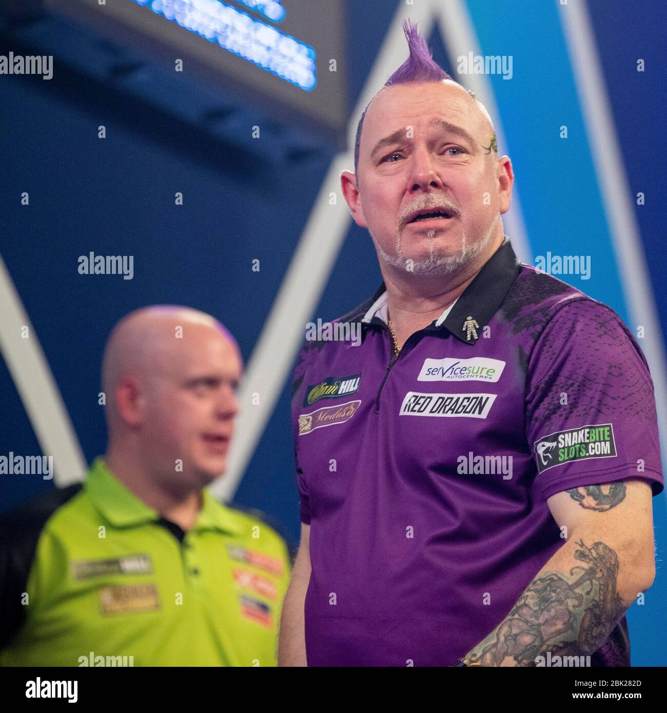 01-01-2020 Peter Wright wins the PDC World Championship 2020 in Alexandra Palace against Michael van Gerwen Stock Photo