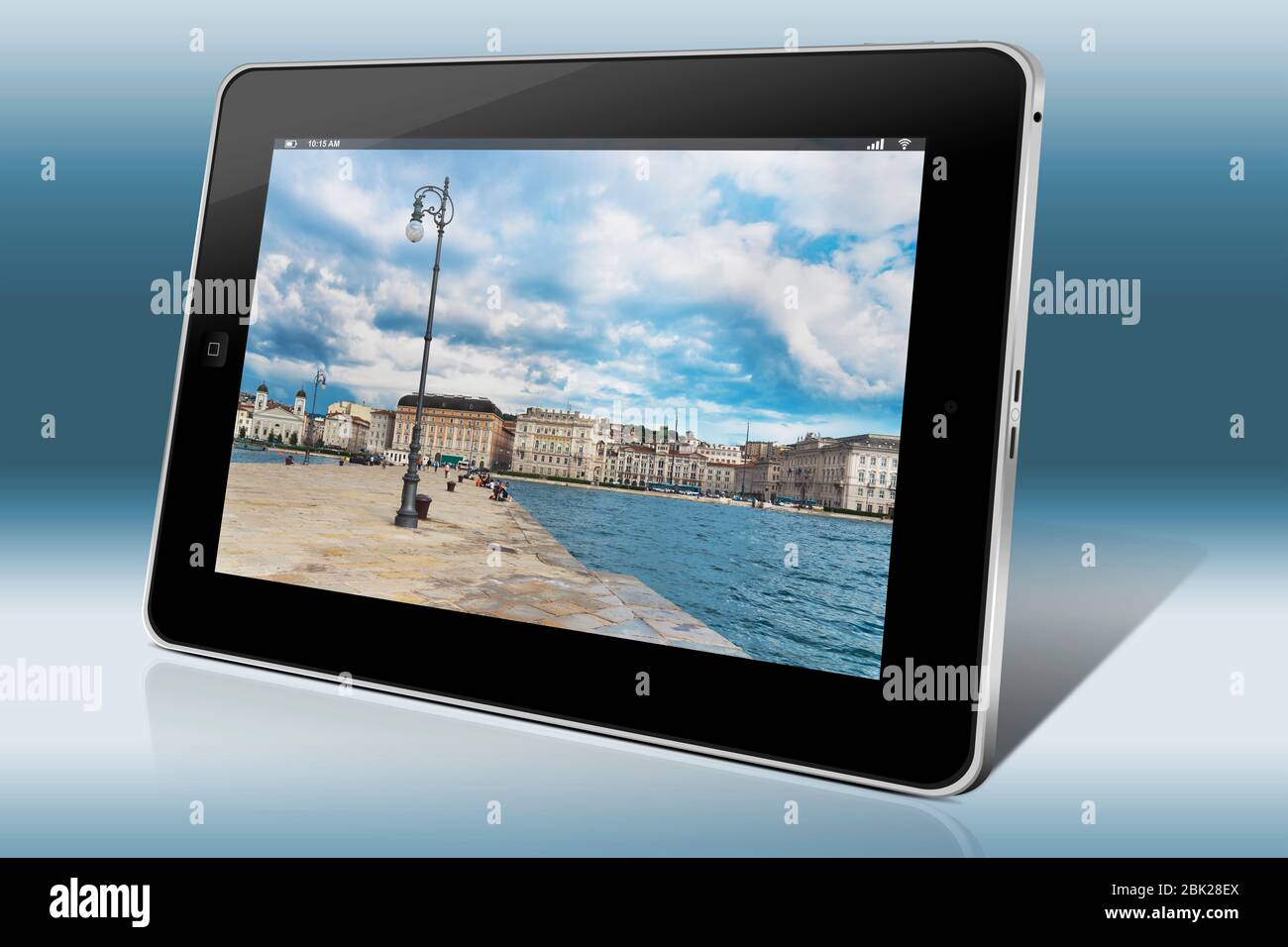 City view from Molo Audace to Trieste, Friuli-Venezia Giulia, Italy, Europe Stock Photo