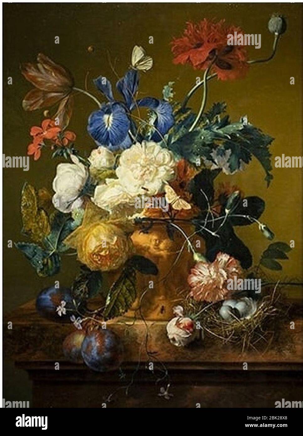Husum Jan van - Vase of flowers - Galleria Palatina. Stock Photo