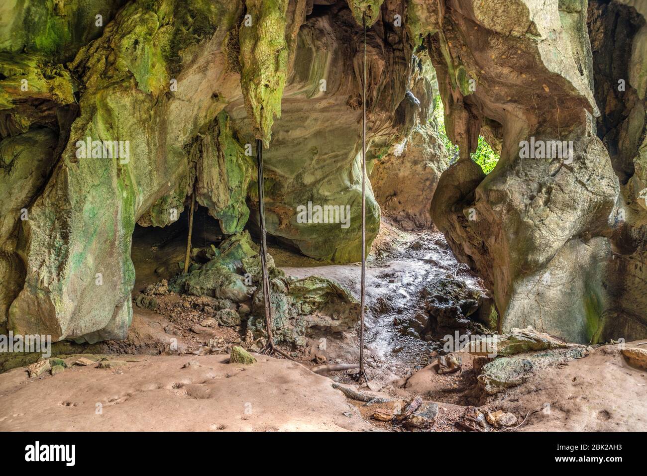 Tiger Cave on Koh Lanta Island near Klongjak Waterfall, Thailand Stock Photo