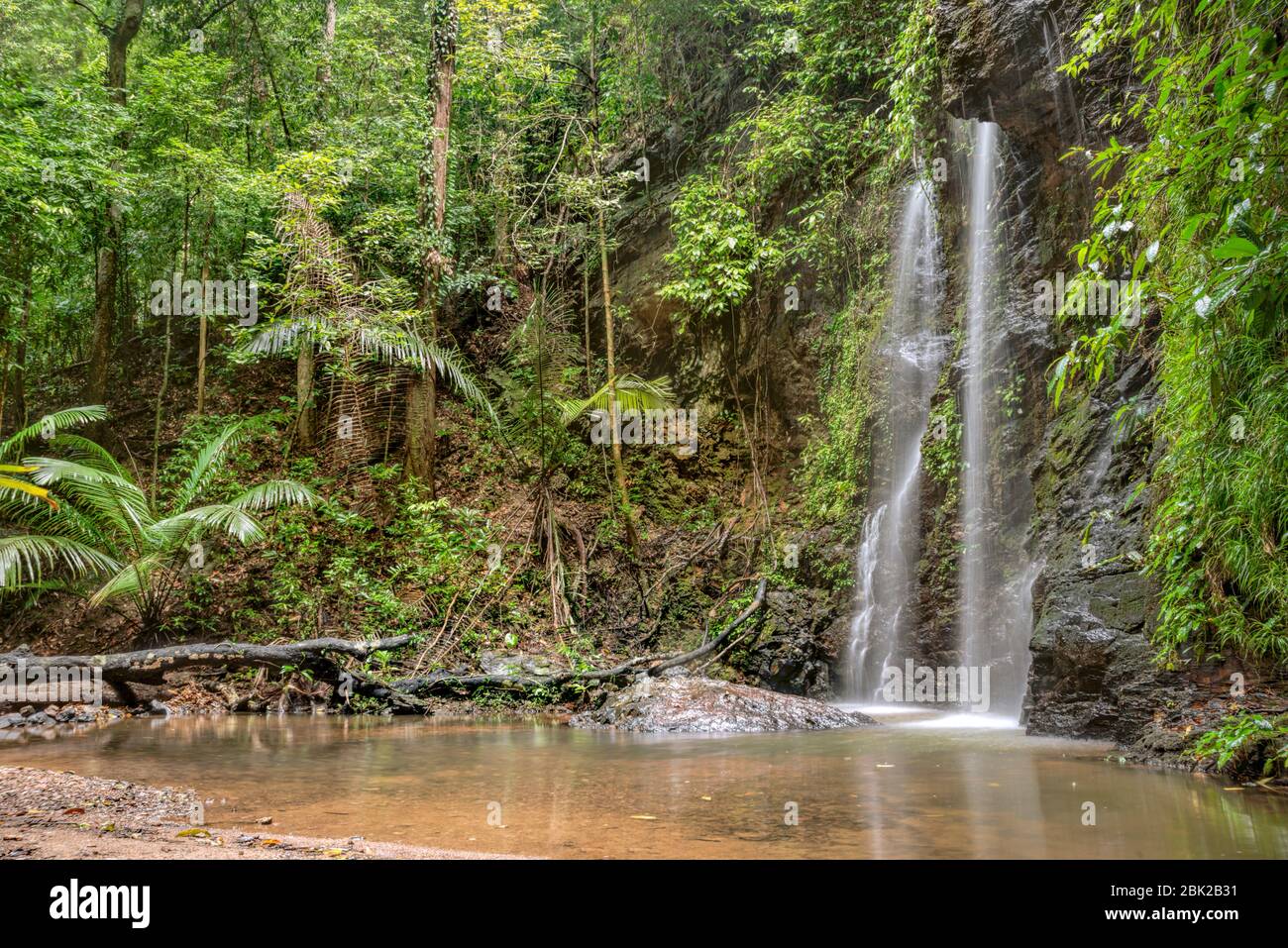 Klongjak Rainforest Waterfall at Koh Lanta Island, Krabi, Thailand Stock Photo