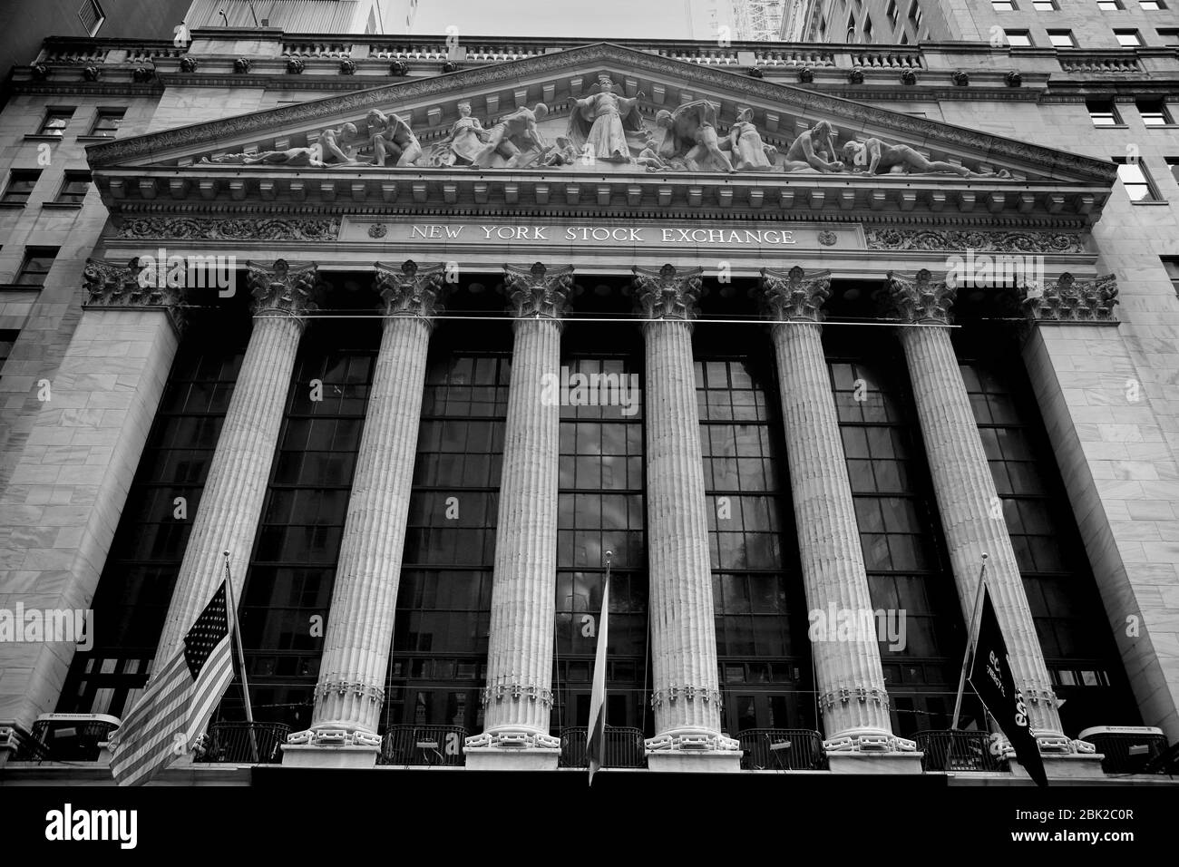 New York, USA – August 24, 2018: Wall Street, New York Stock Exchange in down Manhattan. World's largest stock exchange by market capitalization in Ne Stock Photo