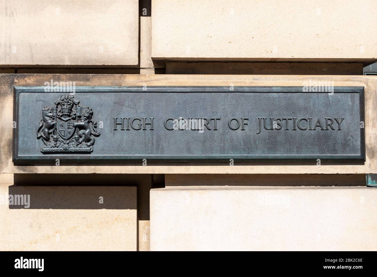 Sign board outside High Court of Justiciary on Lawnmarket in Edinburgh ...