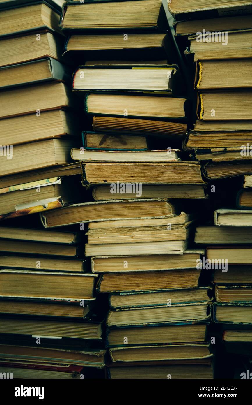 Pile of Old Books Background. Education concept Stock Photo - Alamy