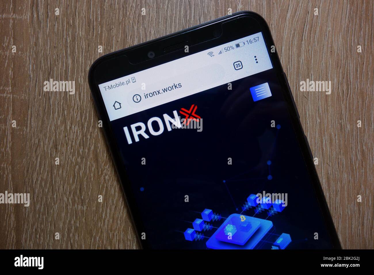 Ironx (IRX) cryptocurrency website displayed on smartphone Stock Photo