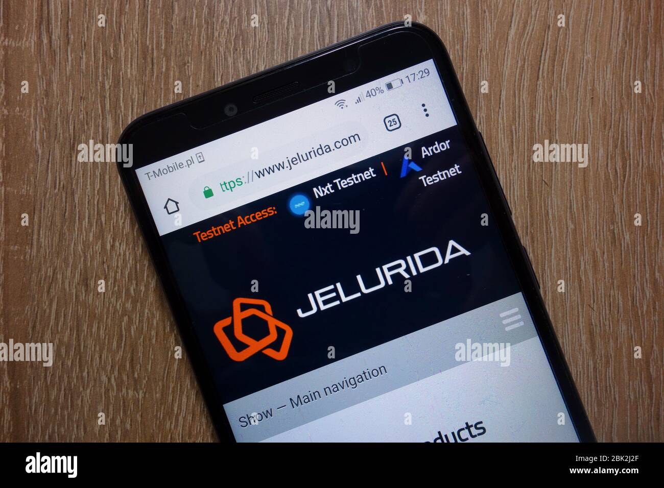 Jelurida website (www.jelurida.com) displayed on smartphone Stock Photo
