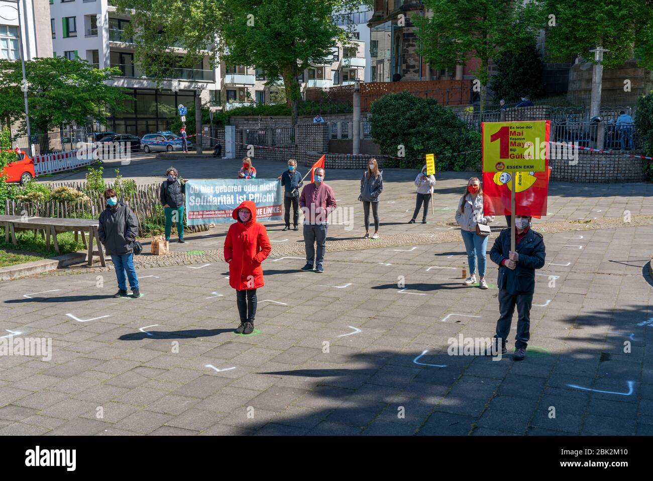 Demonstration on May 1, at Weberplatz in Essen, an alliance of left-wing parties and groups had, in the second instance, before the OVG Münster achiev Stock Photo