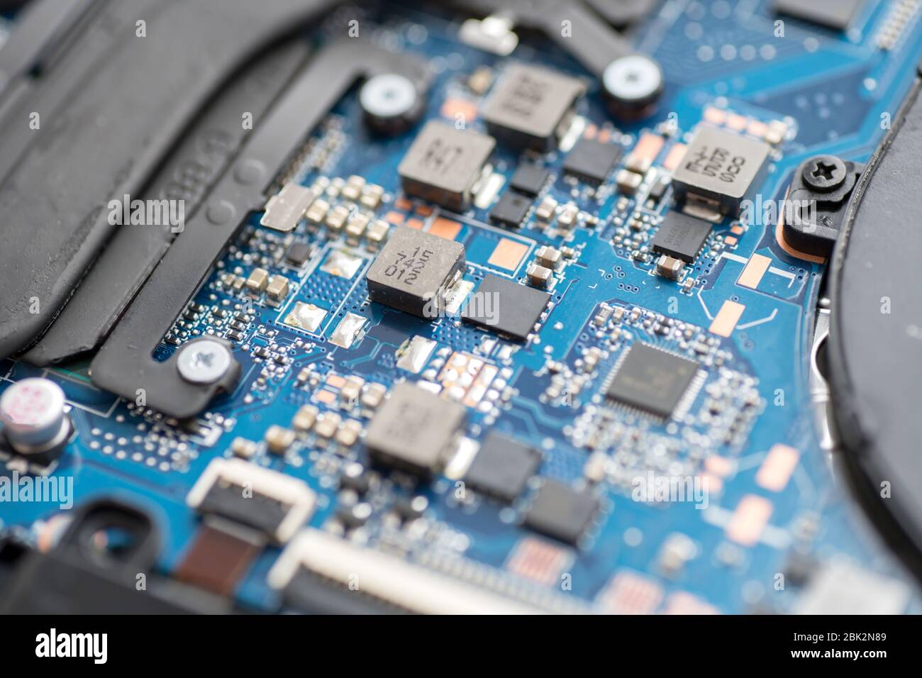 Hardware. Photo of laptop motherboard, close-up Stock Photo - Alamy