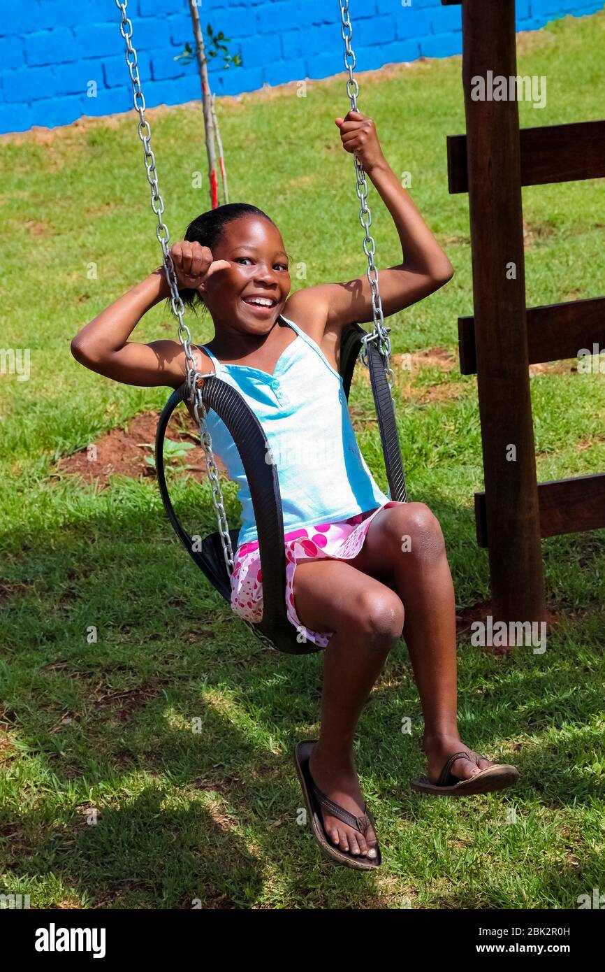 Soweto, South Africa December 11, 2010 African kids playing on