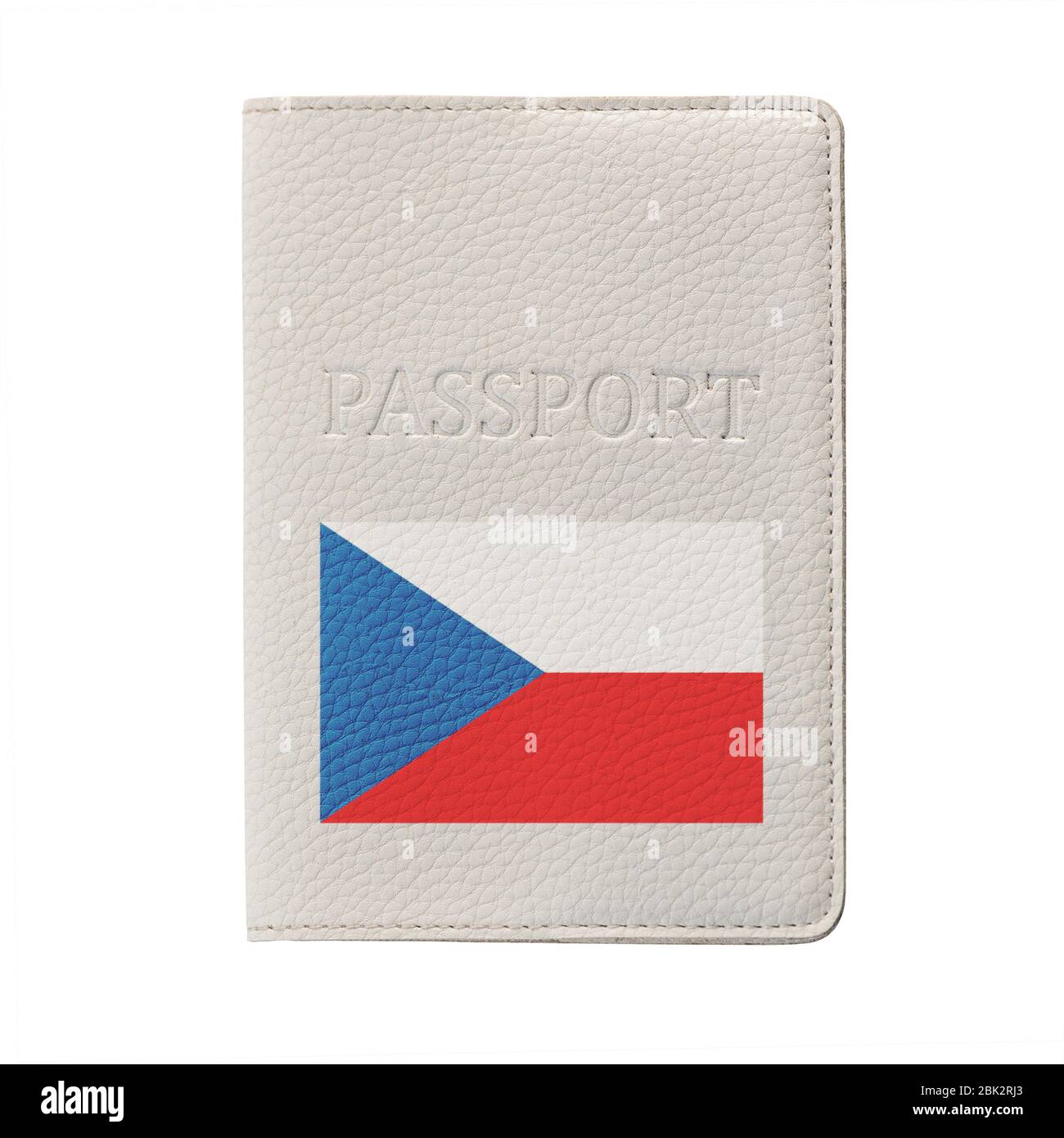Czech passport isolated on white background. Travel document Stock