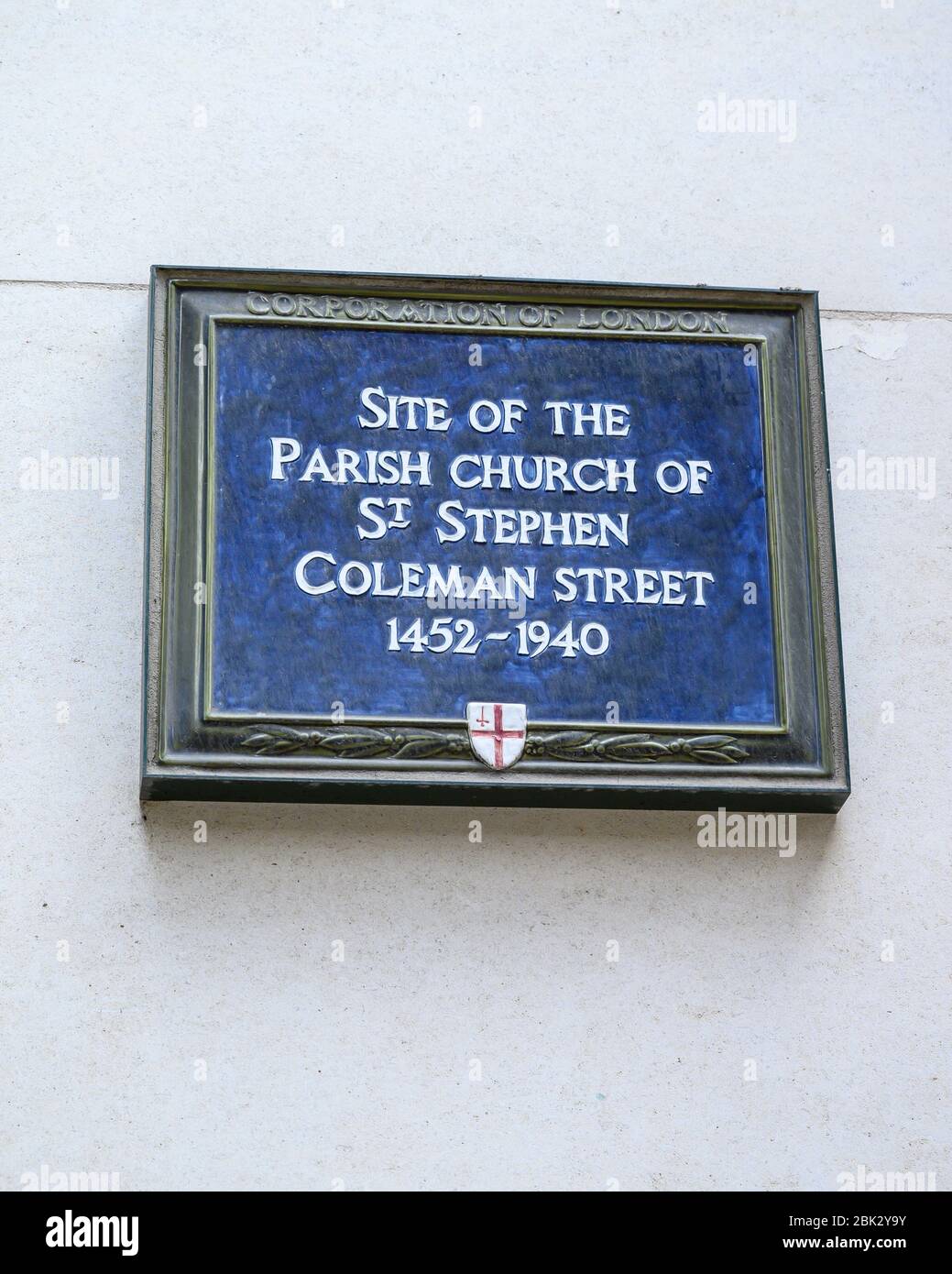 St Stephen Plaque, Coleman Street, EC2, London Stock Photo Alamy